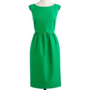 J Crew 0 Lucille Dress Classic Green Faille Silk